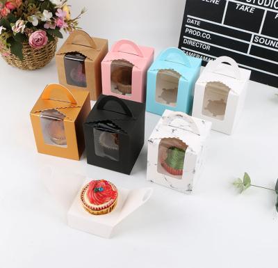 China Mini Wedding Paper Cake Box Cheap Disposable Handmade Packaging Windowed Wholesale Premium Black Cake Box for sale