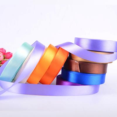 China Office Wholesale 25 Yards Roll Cheap Polyester Satin Custom Customize Ribbons For Gift Wrap for sale