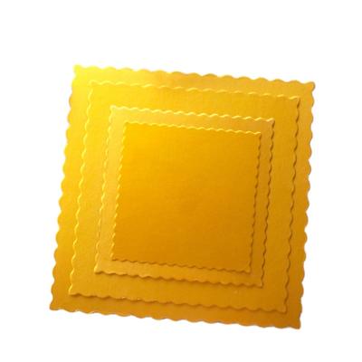 China Wholesale custom square food grade waterproof cheap price gold cake board drum cake board 10 inch for sale