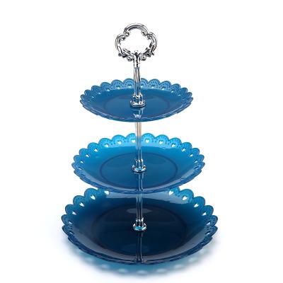 China Viable Round Cylinder Pedestal Show Art Decor Cake Rack Double Layer Cake Stand Cake Display Rack for sale