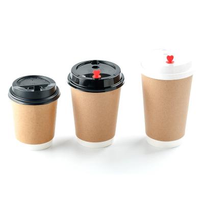 China Biodegradable White Disposable 16oz Custom Paper Coffee Cups With Lids for sale