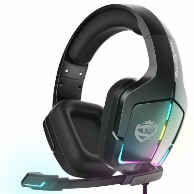 China Hot Sale RGB Wintory Soulbytes S12 Wireless Gaming Headset High Quality Cat Ear Headphones PC Gamer Surrounding Stereo Earphone with MIC Rotatable LED for sale