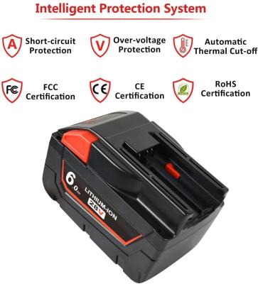 China 28V 6000mAh Slide Pack Battery Compatible With Milwaukee Cordless Power Tools Compatible Replacement Milwaukee for sale