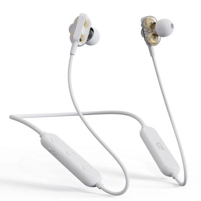 China New Perfect Sound Neckline Band BT 5.0 In Ear Earphone Dynamic Dual Drive Blutooths Headphones High Fidelity Radio for sale