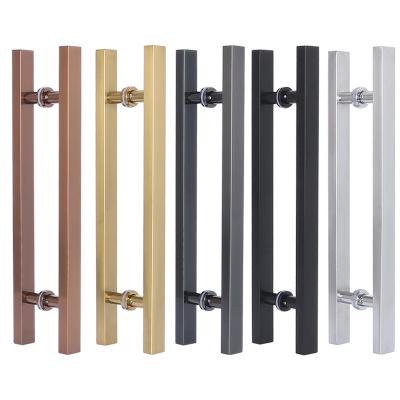 China Simple/Modern Wholesale Customizable OEM Aluminum Alloy Tempered Glass Door Pull Handle for sale