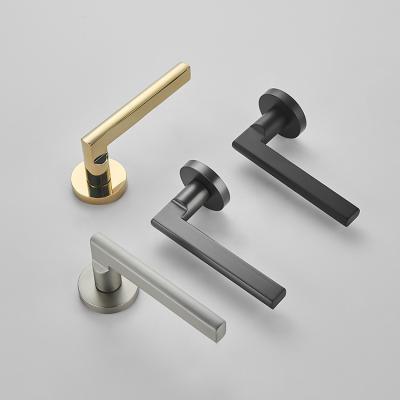 China OEM Factory Clolr Custom Zinc Alloy Entry Part High Quality Zinc Alloy Door Handle Lever Door Handle Golden Set for sale