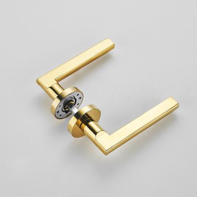 China Modern Design Good Quality High Quality Front Door Handles Gold Zinc Alloy Hardware Door Handle Fashion for sale