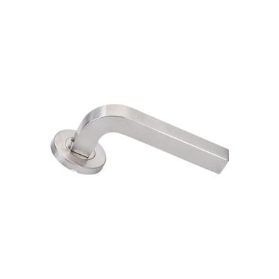 China Supplied With Bolt-Through Stainless Steel Wholesale Luxury Lever Fixings Square Interior Modern Main Door Handle for sale