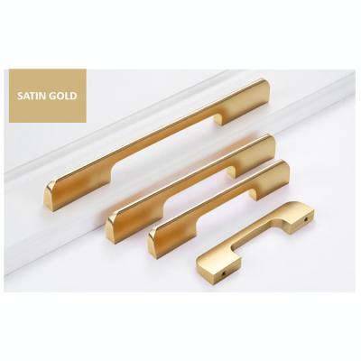 China Factory Direct Sale Modern Color Optional Four Drawer / Cabinet Aluminum Alloy Gold Door Pull Handle for sale