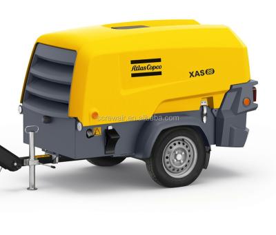 China 175cfm 5m3/min 7bar XAS88KD XAS97Dd Atlas Copco Lubricated Portable Diesel Air Compressor for sale