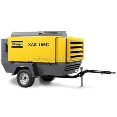 China Lubricated Atlas 7bar Copco Portable Mobile Screw Air Compressor for sale