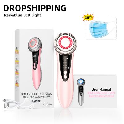 China Hot Light Blue Red Light Photon Phototherapy Rejuvenation Skin Lifting Facial Massager for sale