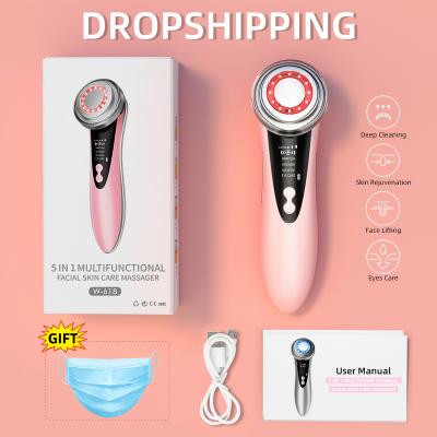 China Beauty Facial Personal Care Face Lift Massager Dropshipping OEM ODM Ultrasonic Face Skin Tightening Machine Led Light Facial Massager for sale