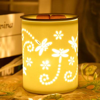 China Chinese Electric Aroma Lamps Dimmable Light Bulb Dragonfly Incense Oil Burners Ceramic Oil Burner Lamps for sale