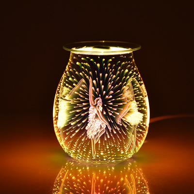 China Aroma Glass Lamp Dancing Fit 3D Touch Atmosphere Night Light Wax Oil Burner Electric Burner Warm Scent for sale