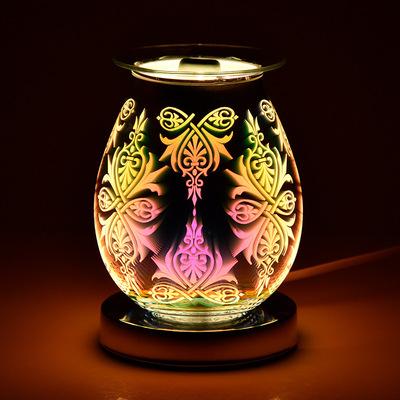 China 3D Essential Oil Burner Glass Diffuser Oil Burner Electric Touchable Melt Wax Glass Oil Burner Electric Burner Warmer Scent for sale