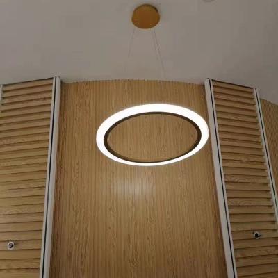 China Modern One Layer Circle Hanging Light Black Color Modern Aluminum LED Lighting Acrylic Pendant Light for sale