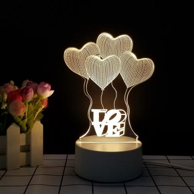 China eco-friendly 3d led table lamp new design nordic style touch dimmable modern led table lamp night light small side bed for sale