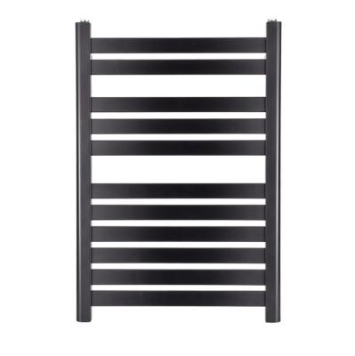 China Heater Bathroom Square Carbon Fiber Heated Rail Wall Mounted Black Towel Rack Electric Towel Rack for sale