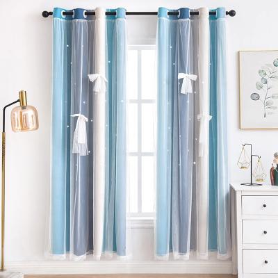 China Blackout Ready Design Latest Current Thermal Insulated 100% Polyester Double Layers Blackout Curtain for sale