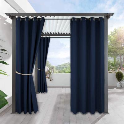 China Outdoor Blackout Solid Curtain Black Solid Ready Made Indoor Para Cortines Blackout Sale Waterproof Curtain Hot Blackout for sale