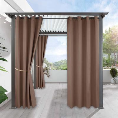 China Custom Blackout Size Thermal Insulated Waterproof Outdoor Curtains 100% Blackout Soundproof for sale