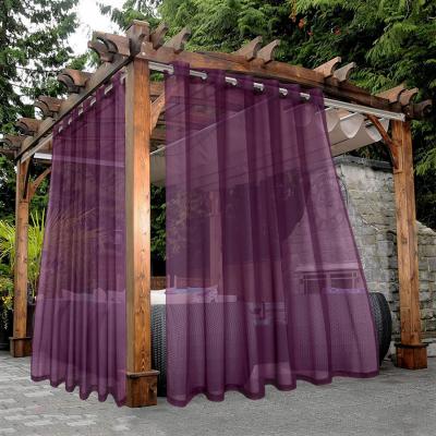 China European Purple Pure Indoor Outdoor Polyester Window Curtain Insulated Sheer Curtain For Patio for sale