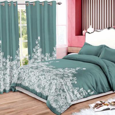 China Blackout Bindi Checked High Quality Linens And Blackout Printed Curtains Set For Living Room And Bedroom for sale