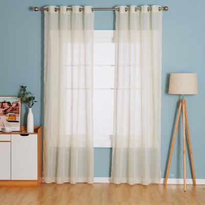 China BINDI Style European and American Fancy Texture Curtains Pure Cotton Touch Feeling Window Curtain Pure White Sheer Curtain for Living Room for sale