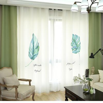 China Blackout Bindi Hot Sale Cortinas Cor Verde Printing Sheer Green Boho Curtain for sale