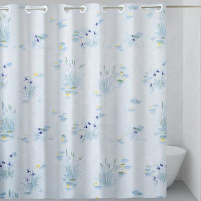 China Bindi Hookless Sustainable Floral Custom Waterproof Sheer Shower Curtain For Bathroom for sale