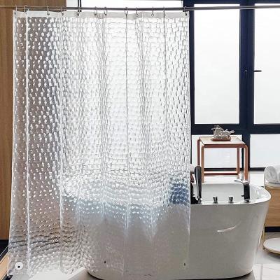 China Custom Transparent Waterproof Clear Bindi EVA Curtain Liner Lightweight Slim Viable Plastic Shower Curtain for sale