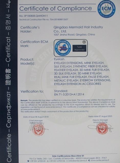 CE - Qingdao Mermaid Hair Industry Co.,Ltd