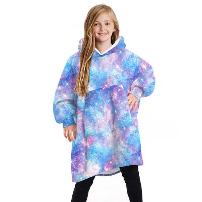 China Plus Size Kids Wearable Oversized Sherpa Blanket, Fuzzy Sherpa Fleece Hooded Cover Up Sweatshirt With Pocket for sale