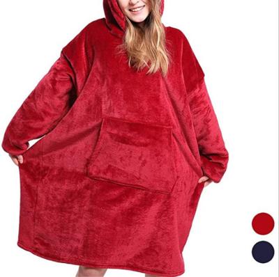 China Oversized Reversible Sweatshirt Size Sherpa Fleece Hoodie Blanket Wearable Pullover Plus Blanket With Pocket for sale