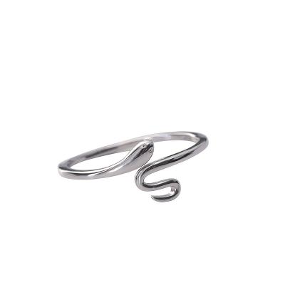 China Hiphop 925 Ring Small Snake Tail Ring Sensitive Advanced Ring Design Sense And Simple Silver Adjustable Cold Wind Sense for sale