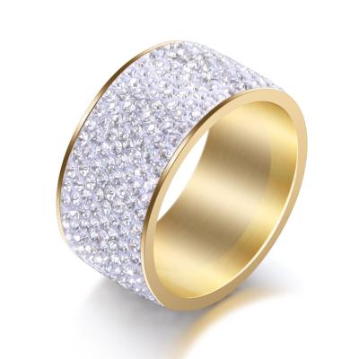 China New Fashion Environmental Friendly Design Cubic Zircon Pave Diamond Iced Out Teenis Ring Hand Decoration for sale