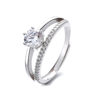 China Retro Rhinestone Crystal Diamond Ring Wedding Gift Couple Ring Environmental Friendly Vintage for sale