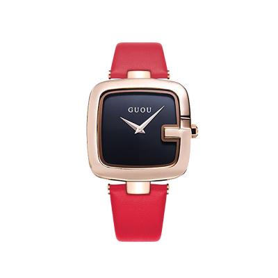 China Water Resistant Women's Watch Neutral Square Watch New Fashion Quartz Leather Watches for sale