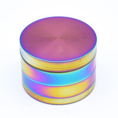 China Multifunctional Hot Selling Four Layers Of Weed Grinder Color Rainbow Flat Surface for sale