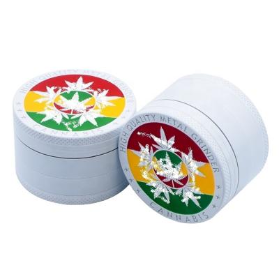 China Multifunctional Wholesale Custom Metal Logo Ceramic Printing Zinc Alloy New Style Tobacco Smoking Accessories Grinder For Dry Herb for sale