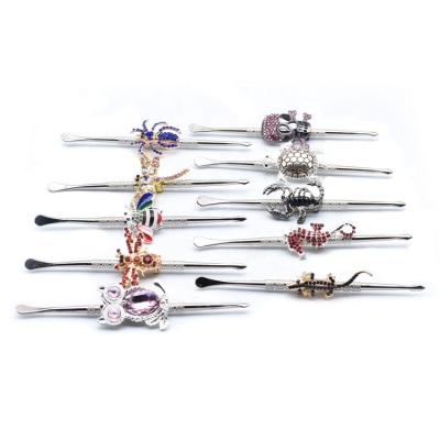 China Custom Logo Metal Stainless Steel Smoke Cream Spoon Wax Dabber Tool Factory Wholesale Design Zinc Alloy Directly New for sale