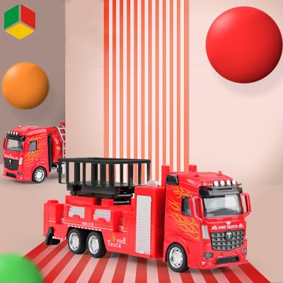 China Toy QS Mini Fire 1/32 Diecast Metal Toys Set Pull Back Alloy Truck Diecast Car Toys Diecast Model Vehicle for sale