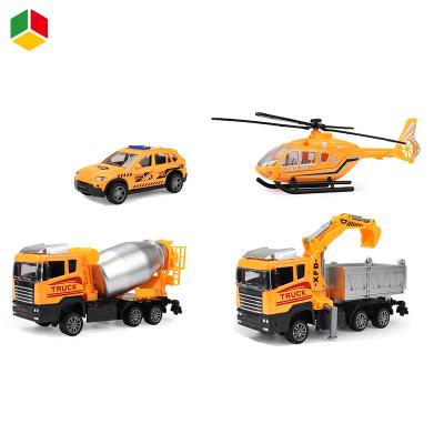 China Diecast Car Toy QS 1/36 Children's Toy Pull Back Alloy Forklift Die Cast Metal Engineering Truck Toys Zinc Alloy Cars Metal Toy Set for sale