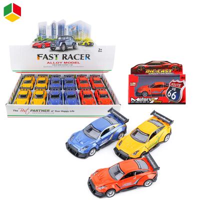 China Diecast Toy QS Toy Fast Delivery Colorful Mini Pull Back Vehicle Toy Metal Car Carros Brasileiros Diecast For Kid 12 PCS in Display Box for sale