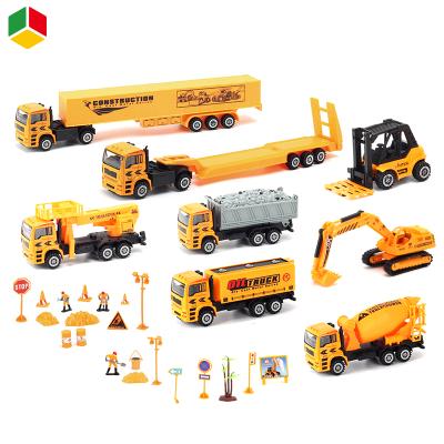 China Toy QS Construction Vehicles 1/50 Diecast Truck Alloy Engineering Truck Metal Car Toys Set Diecast Toy Vehicles For Kids for sale