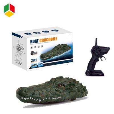 China Hot Selling 2.4GHZ RC Model Simulation Crocodile Head RC Boat Joke Swimng Pool Toys Electric Remote Control For Kids for sale