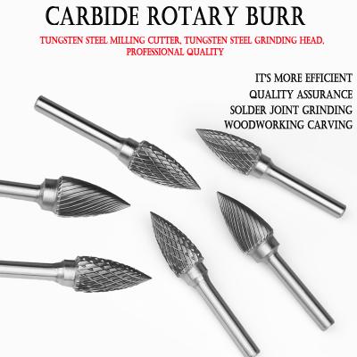 China Sanding/Cutting Design 6mm Folder Professional Rotary Burrs Recycling Tungsten Carbide Drill Bit Heads Grinding Burrs for sale