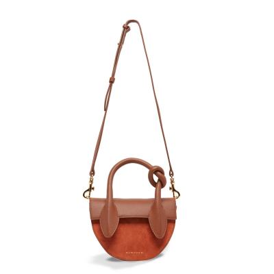 China Fashion Designer Bag Two Splicing Handle With Half Round Shape Handbag Design Ladies Luxury Handbag YGH-062 for sale