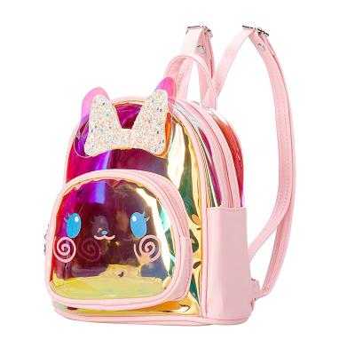 China Hot-selling Cute Pattern Children's Fashionable And Colorful Laser Cloth TPU Mini Backpack Amazon Cartoon Waterproof School Bag YGH515 for sale